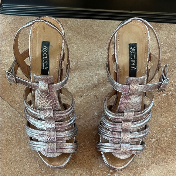 Women's Pink Strappy Sandals - Picture 1 of 8